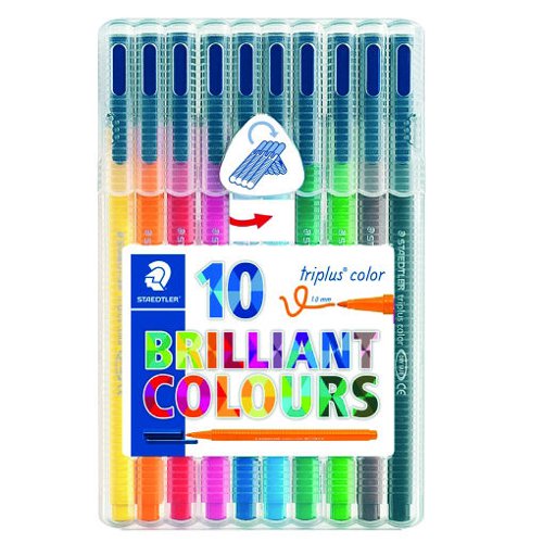 Staedtler+Triplus+Color+Fibre+Tip+Pen+Assorted+%28Pack+of+10%29+323SB10