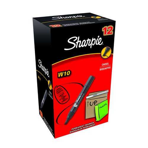 Sharpie+W10+Permanent+Marker+Chisel+Tip+Black+S0192654
