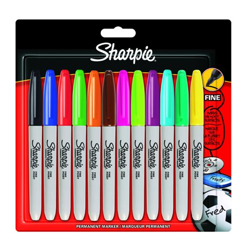 Sharpie+Fine+Marker+Assorted+Colours+%28Pack+12%29+2065404
