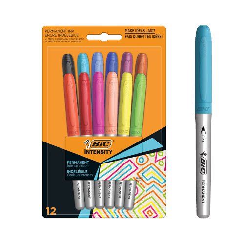 BIC+Intensity+Permanent+Marker+Pens+Assorted+Colours+%28Pack+12%29+943163
