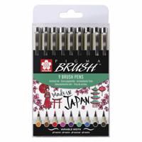SAKURA PIGMA BRUSH PEN SET ASST (PACK 9)