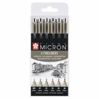 SAKURA PIGMA MICRON FINELINER SET BLK(6)