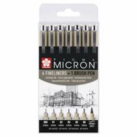 SAKURA PIGMA MICRON SET BLACK (6+1)
