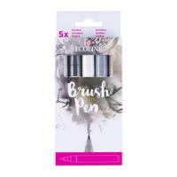 ECOLINE BRUSH PEN SET ASST GREY (5)