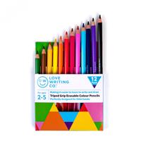ERASABLE TRIPOD GRIP COL PENCILS (3X12)