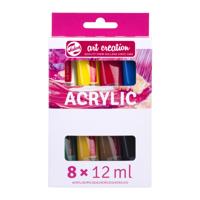 TALENS ACRYLIC COLOUR SET 12ML ASST (8)