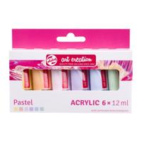 TALENS ACRYLIC COLOUR SET 12ML PSTL (6)