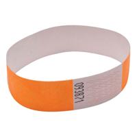 TYVEK WRISTBANDS 19MM FLUO ORG (1000)