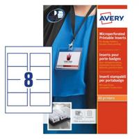 AVERY NAME BADGE INSERTS 86X55MM (25)