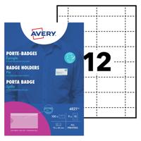 AVERY PIN BADGE HOLDER 40X75MM (100)