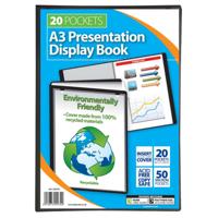 SOFT COVER DISP BK A3 20 PKT BLACK