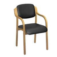 SUNFLOWER VINYL VISITOR ARM CHAIR BLACK