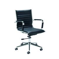 BARI EXECUTIVE MED BACK CHAIR BLACK PU