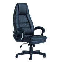 NOBLE HIGH BACK MANAGER CHAIR LTHR BLK