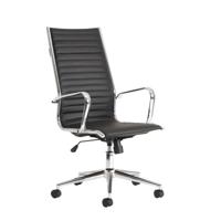 BARI EXEC HIGH BACK CHAIR BLACK/CHROME
