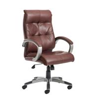 CATANIA EXEC MANAGERS CHAIR LEATHER BRN