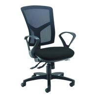 SENZA MESH OP CHAIR FIX ARMS BLK