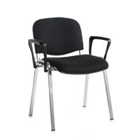 TAURUS STACKING ARM CHAIR CHM/BLK