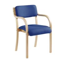 PRAGUE CONFERENCE ARM CHAIR WOOD/BLU