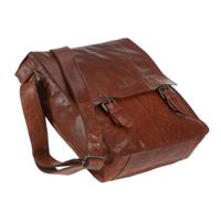 RUSTY CAGE LEATHER SHOULDER BAG COGNAC