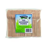 CATERPACK ENVIRO WOODEN FORKS (100)