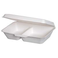 BAGASSE PULP FOOD BOX 2 COMPART (125)