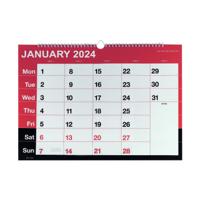 Wirebound Calendar 2024 Month to View A3