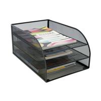 MESH 3 TIER LETTER TRAY BLACK