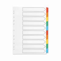 Mylar Subject Dividers 10 Part A4 Assorted Colours