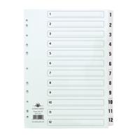 Concord Classic Index 1-12 Numeric A4 White 01201/CS12