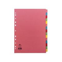 MULTICOLOURED SUBJECT DIVIDER A4 15 PART
