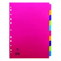 Concord Contrast Subject Dividers 10 Part A4 Assorted 50899