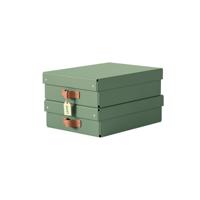 LEITZ STORAGE BOX MED LOW GREEN (2)