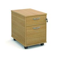 MOBILE PEDESTAL 2 DRAWER 600MM OAK