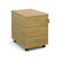 MOBILE PEDESTAL 3 DRAWER 600MM OAK