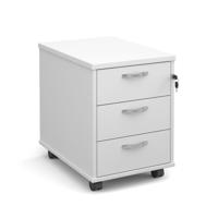 MOBILE PEDESTAL 3 DRAWER 600MM WHT