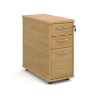 TALL NARROW MOBILE PEDESTAL 3DRW OAK