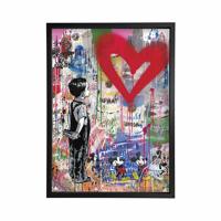 HEART PONDER FRAMED PRINT 16X24IN