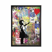 BANKSY BALLOON GIRL FRAME PRINT 16X24IN