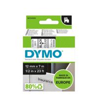 DYMO D1 Label Tape 12mm Black on Clear 45010 S0720500