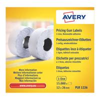 AVERY 1 LINE REMB LAB WHT (1500) PLR1226