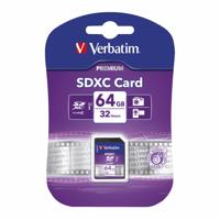 VERBATIM PREMIUM SDXC CARD 64GB 44024