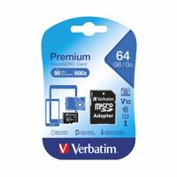 VERBATIM PREMIUM MICRO SDXC CARD 64GB