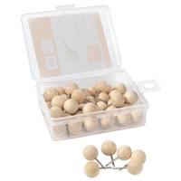NOBO NOTICE BOARD WOODEN PUSH PINS (40)