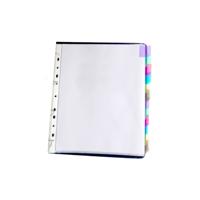TABBED PUNCHED POCKETS A4 CLR (12)