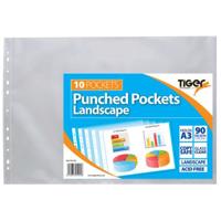 PUNCHED POCKETS A3 LANDSCAPE CLR (10)