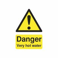 VERY HOT WATER SIGN 75X50MM SAV
