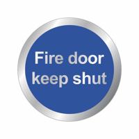 FIRE DOOR KEEP SHUT SIGN 76MM ALUM