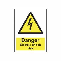 DANGER ELECTRIC SHOCK RISK SIGN A5 PVC