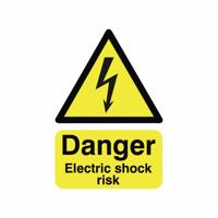 DANGER ELECTRIC SHOCK RISK SIGN A5 SAV